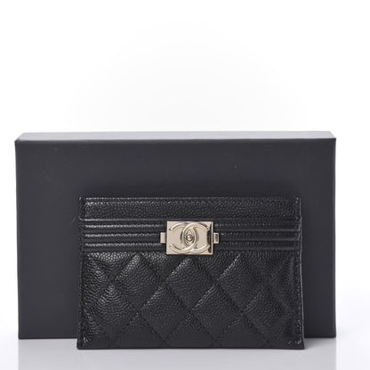 Chanel Caviar Quilted Boy Card Holder Black 10 of 10