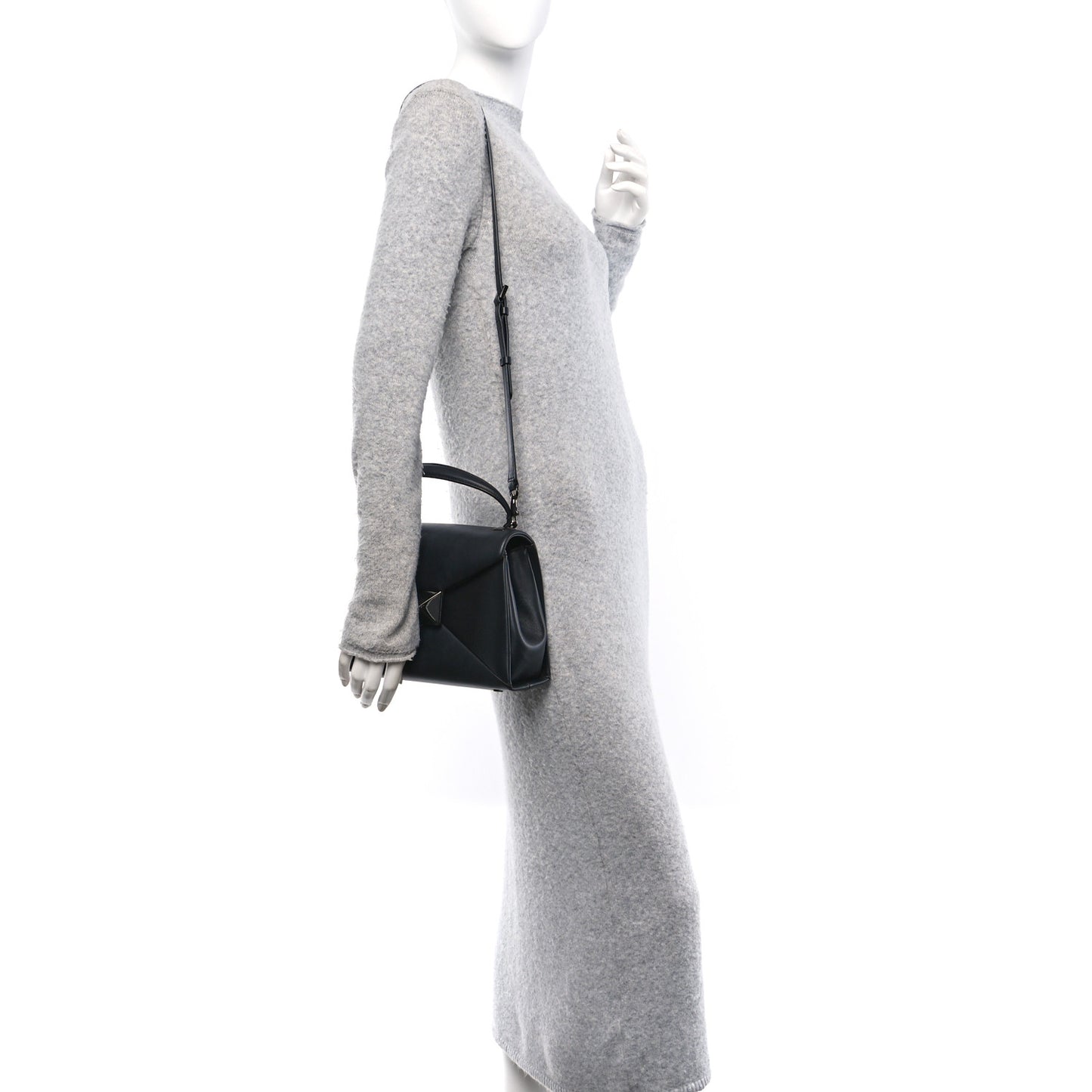 Nappa Small One Stud Top Handle Bag Black