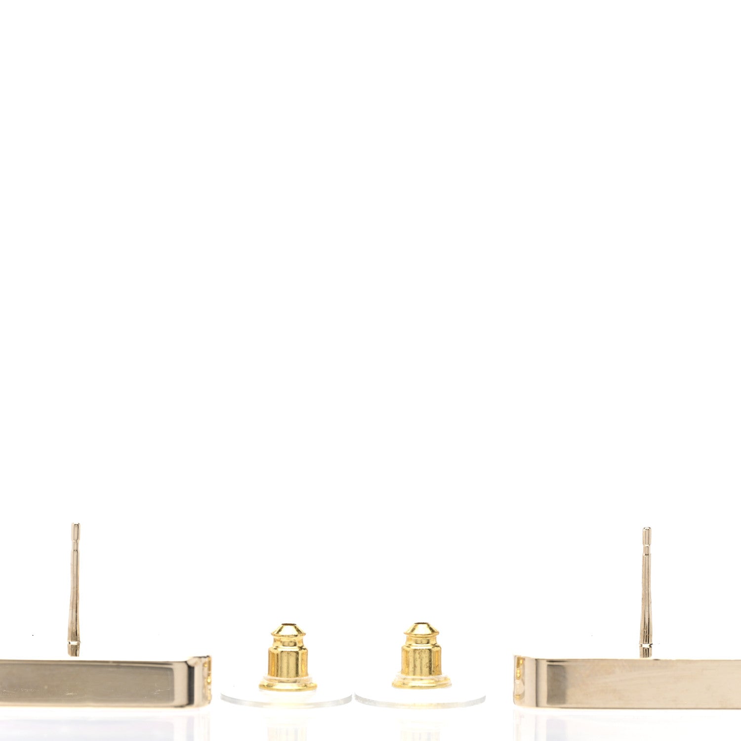 Chanel Metal Enamel CC Square Earrings Gold Black Pink 3 of 5