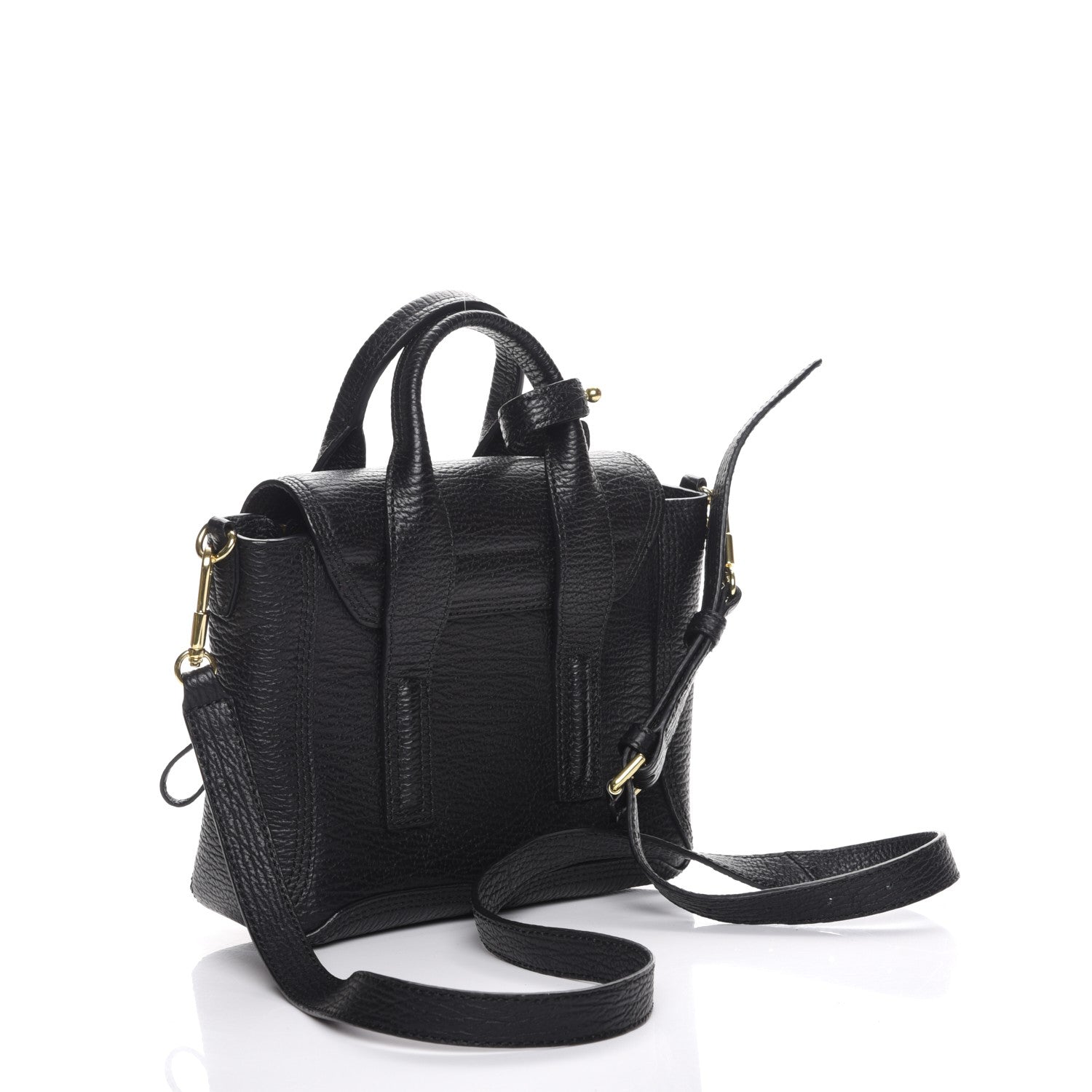3.1 Phillip Lim 3.1 Textured Calfskin Mini Pashli Satchel Black 3 of 7