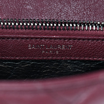 Saint Laurent Sheepskin Matelasse Chevron Monogram Medium College Bag Rouge Legion 7 of 7
