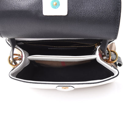 Burberry Derby Calfskin House Check Small Camberley Chalk White Black 8 of 12