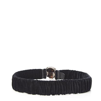 Gucci Velvet Crystal Tiger Head Belt 85 34 Black 2 of 4
