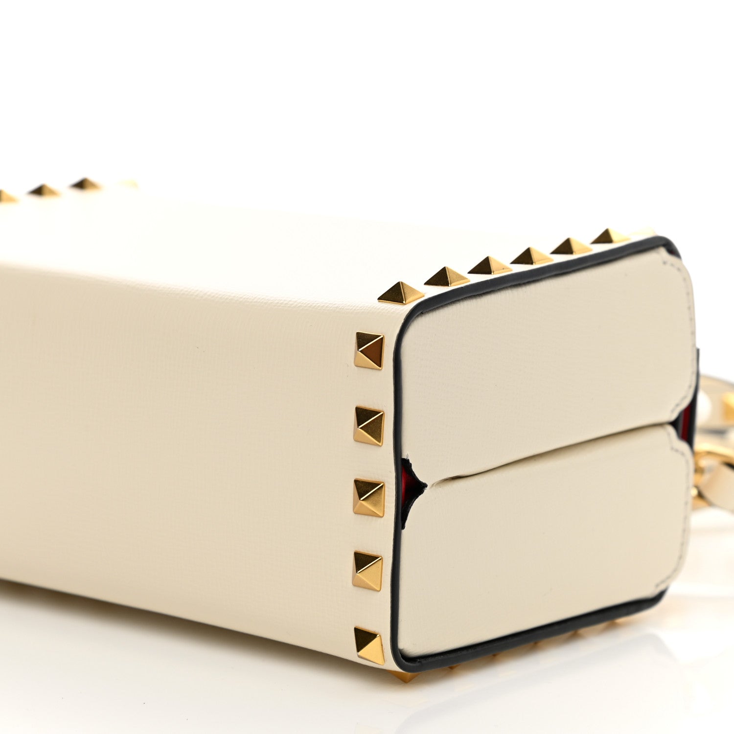 Valentino Garavani Grainy Calfskin Rockstud Alcove Box Top-Handle Bag Light Ivory 9 of 11