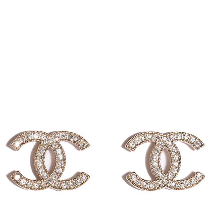 Chanel Crystal CC Earrings Gold 1 of 6