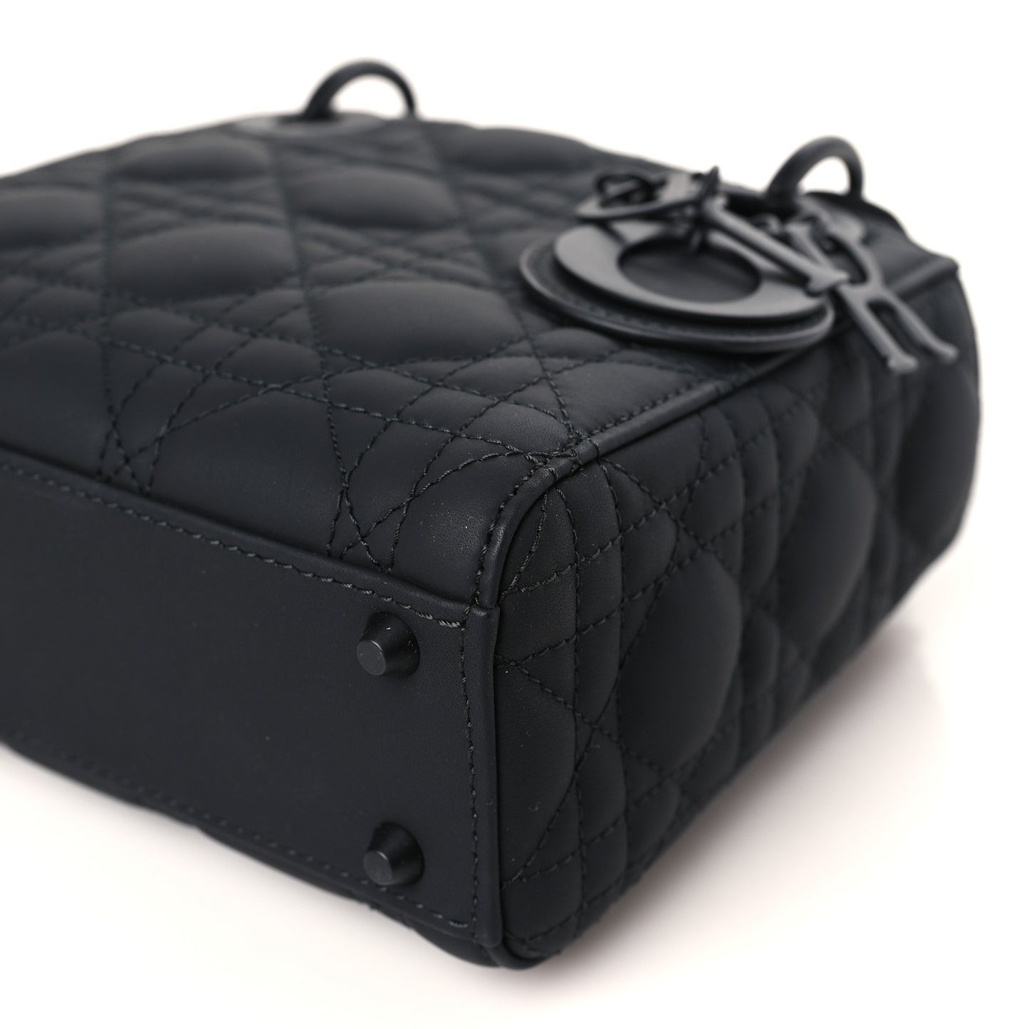Ultra Matte Calfskin Cannage Mini Lady Dior Black