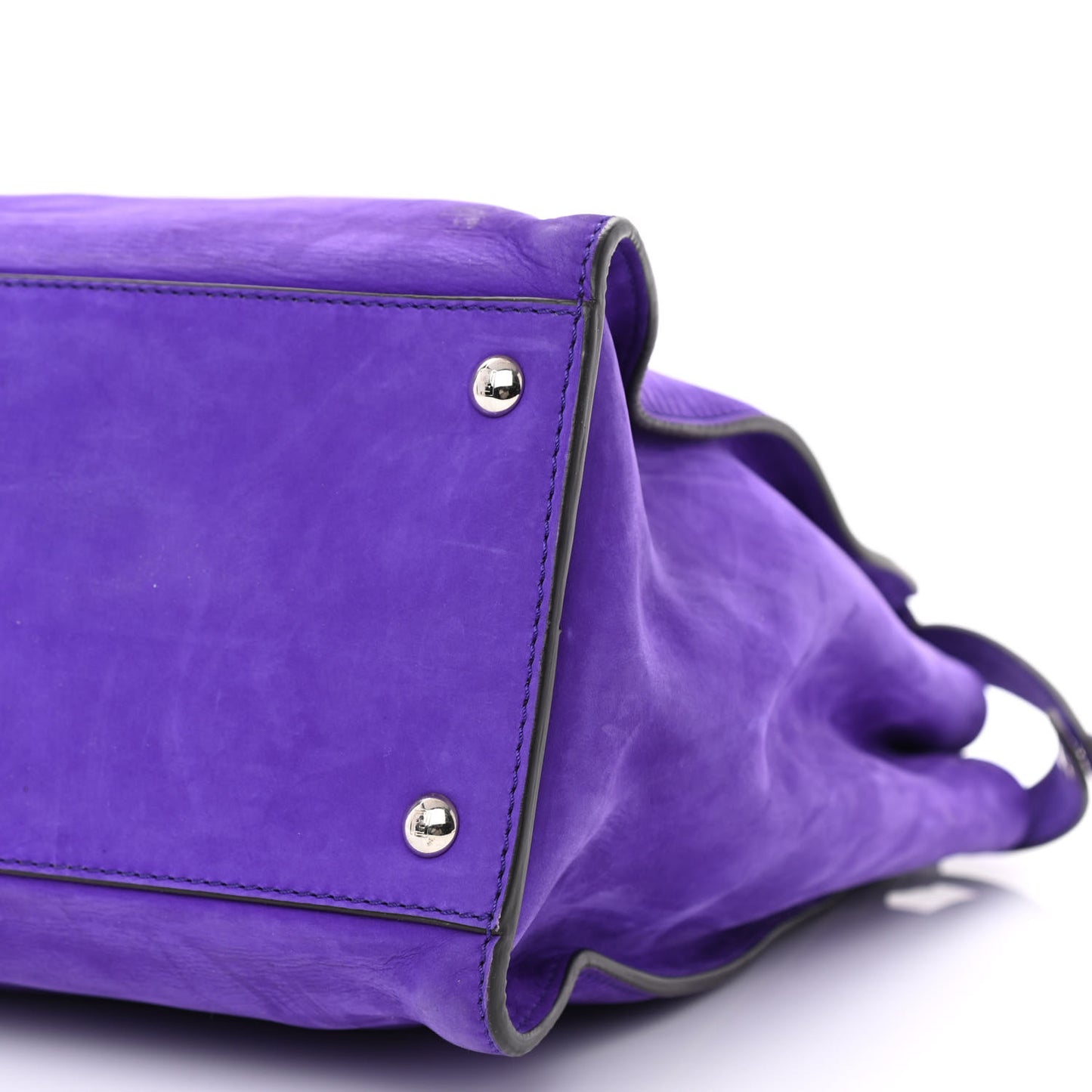 Suede Large Peekaboo Iconic Satchel Purple