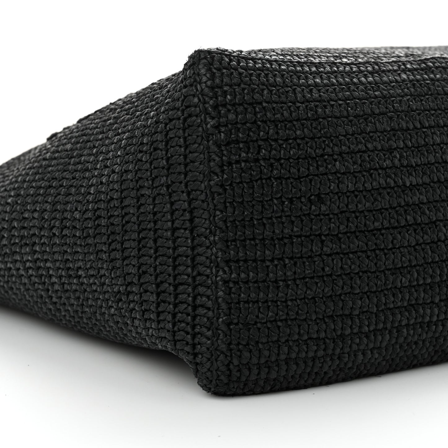 Raffia Logo Tote Black