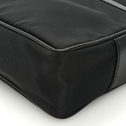 Prada Tessuto Saffiano Pocket Double Zip Shoulder Bag Black 9 of 9
