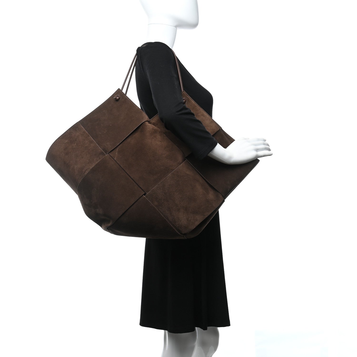 Bottega Veneta Suede Maxi Intrecciato Tote Brownie 2 of 8
