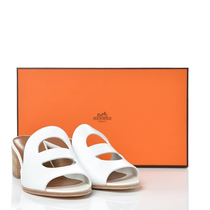 Hermes Calfskin Mona Sandals 37 White 10 of 10