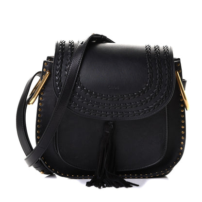 Chloe Calfskin Braided Medium Hudson Shoulder Bag Black 1 of 6