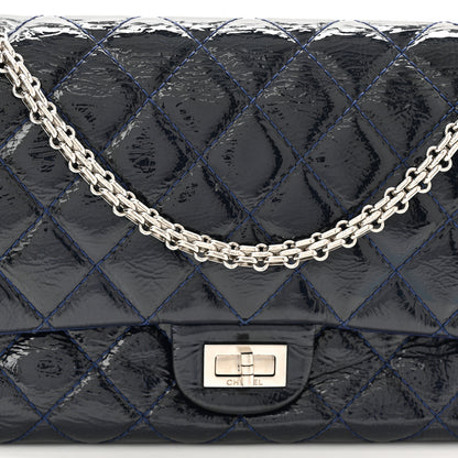 Chanel Distressed Patent Quilted 2.55 Reissue 226 Flap Navy 8 of 15