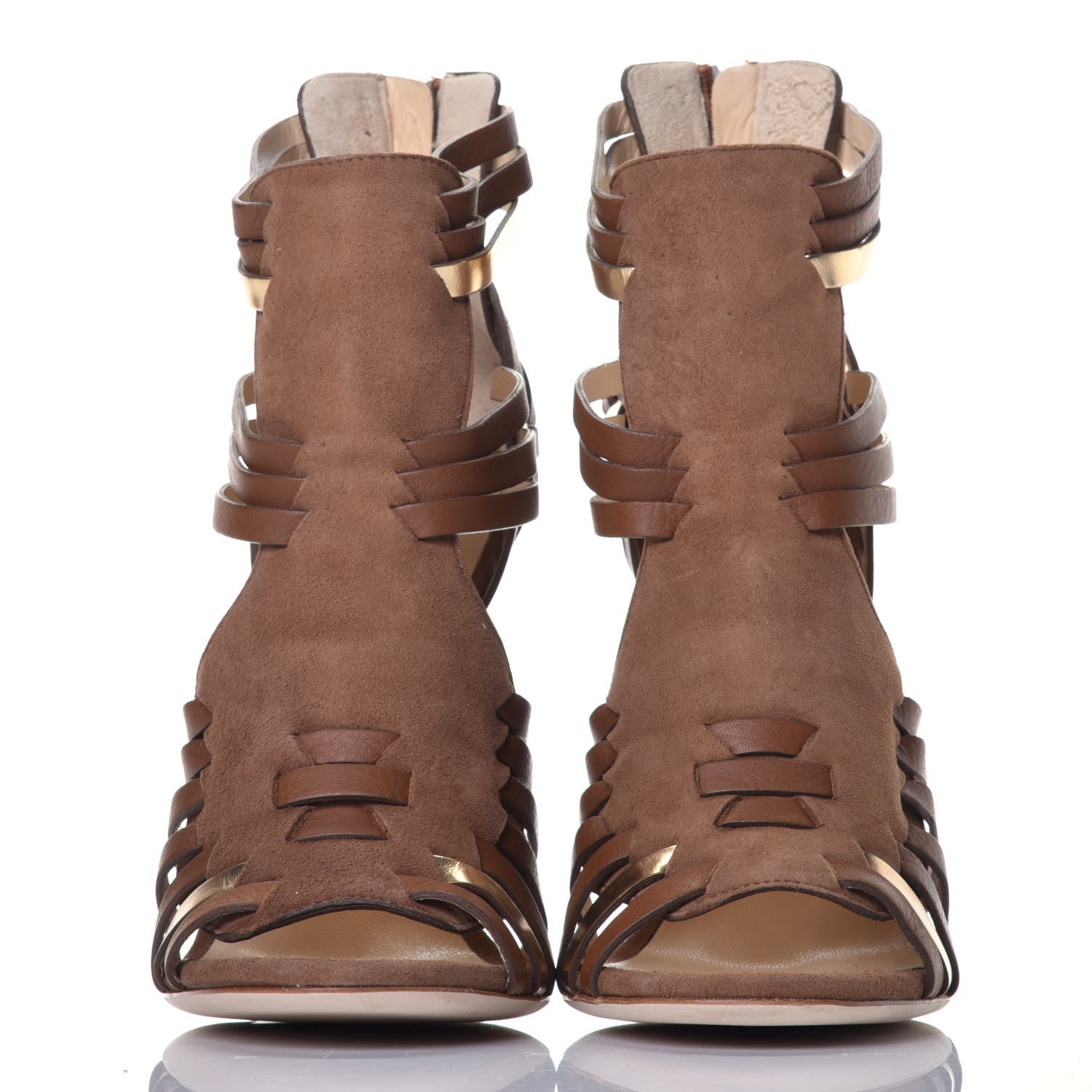 Jimmy Choo Suede Calfskin Maria Sandals 41 Tan 2 of 7