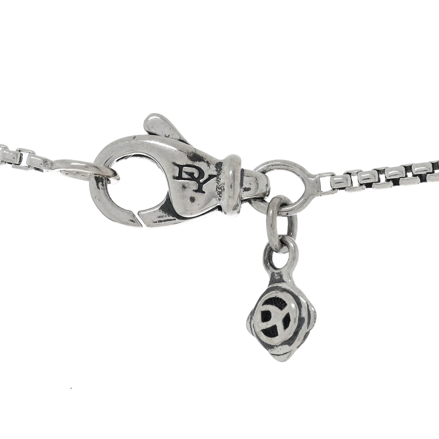 David Yurman Sterling Silver Diamond Black Onyx 9mm Chatelaine Pave Bezel Pendant Necklace 4 of 4
