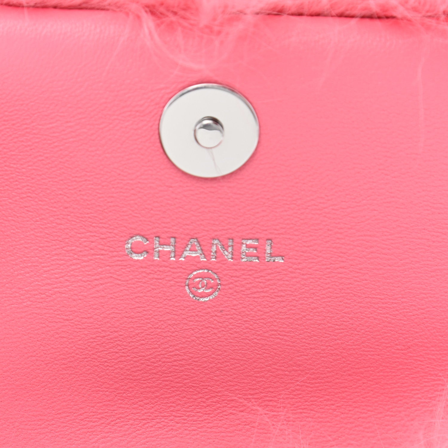 Chanel Shearling Lambskin CC Hook Card Holder Pink 6 of 9