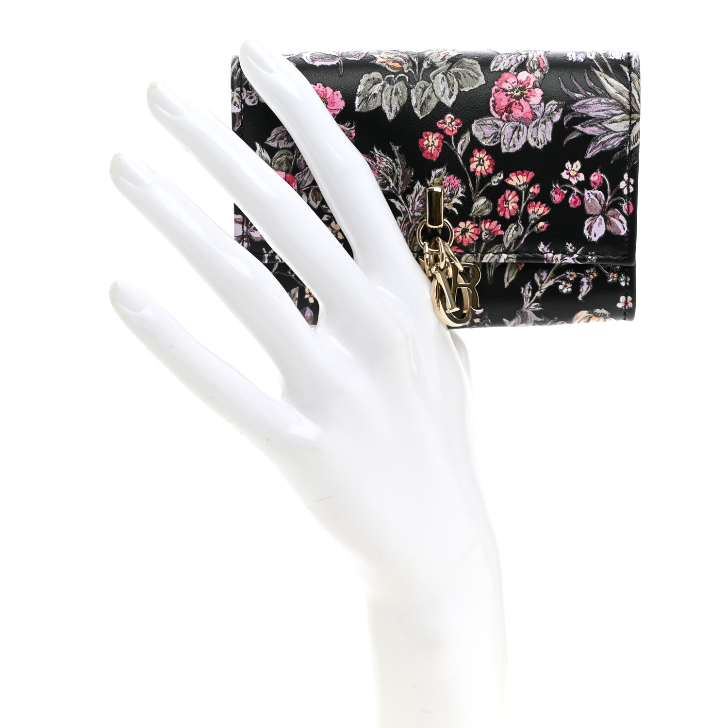 Christian Dior Calfskin Millefiori Printed Miss Dior Glycine Wallet Black 2 of 7