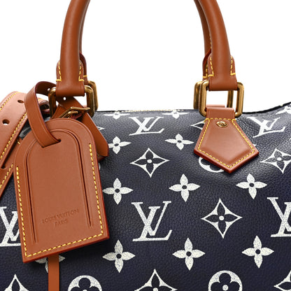 Louis Vuitton Calfskin Monogram Speedy P9 Bandouliere 30 Indigo 9 of 11