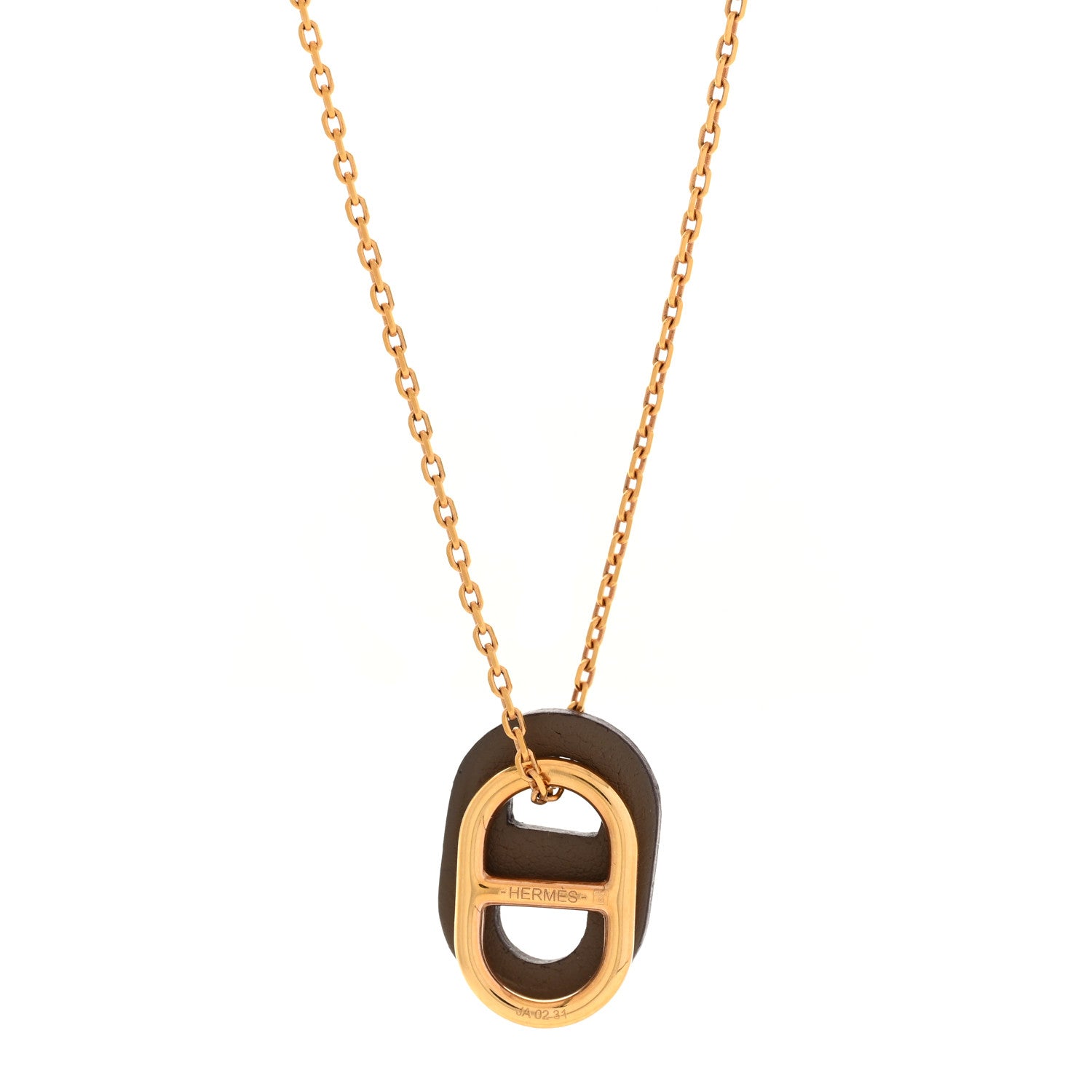 Hermes Swift O'Maillon Pendant Necklace Etoupe 1 of 7