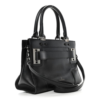 Valentino Garavani Vitello Twist Lock My Rockstud Shoulder Bag Black 2 of 4