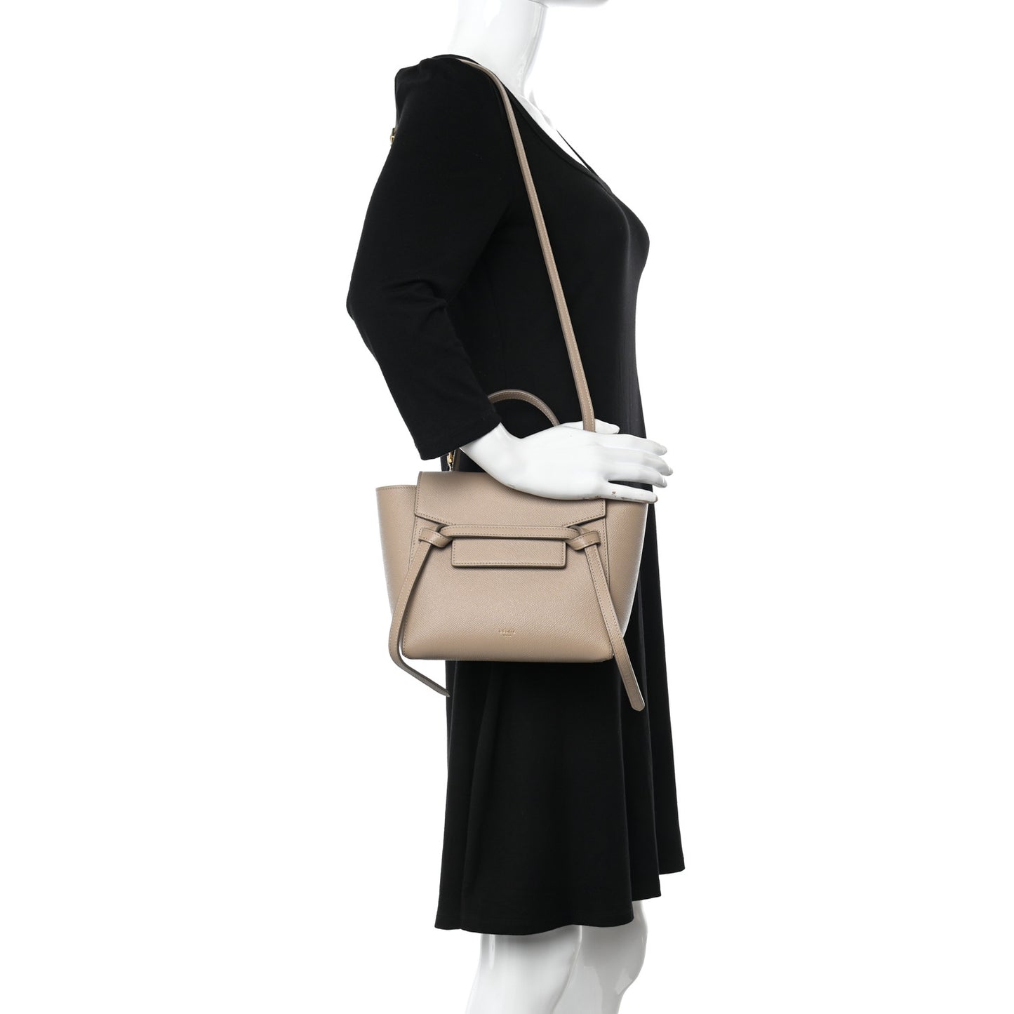 Grained Calfskin Nano Belt Bag Light Taupe