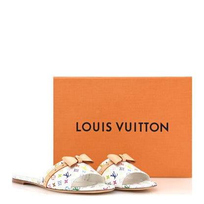 Louis Vuitton LV X TM Monogram Multicolor 6AM Flat Mule Sandals 39 White 10 of 10