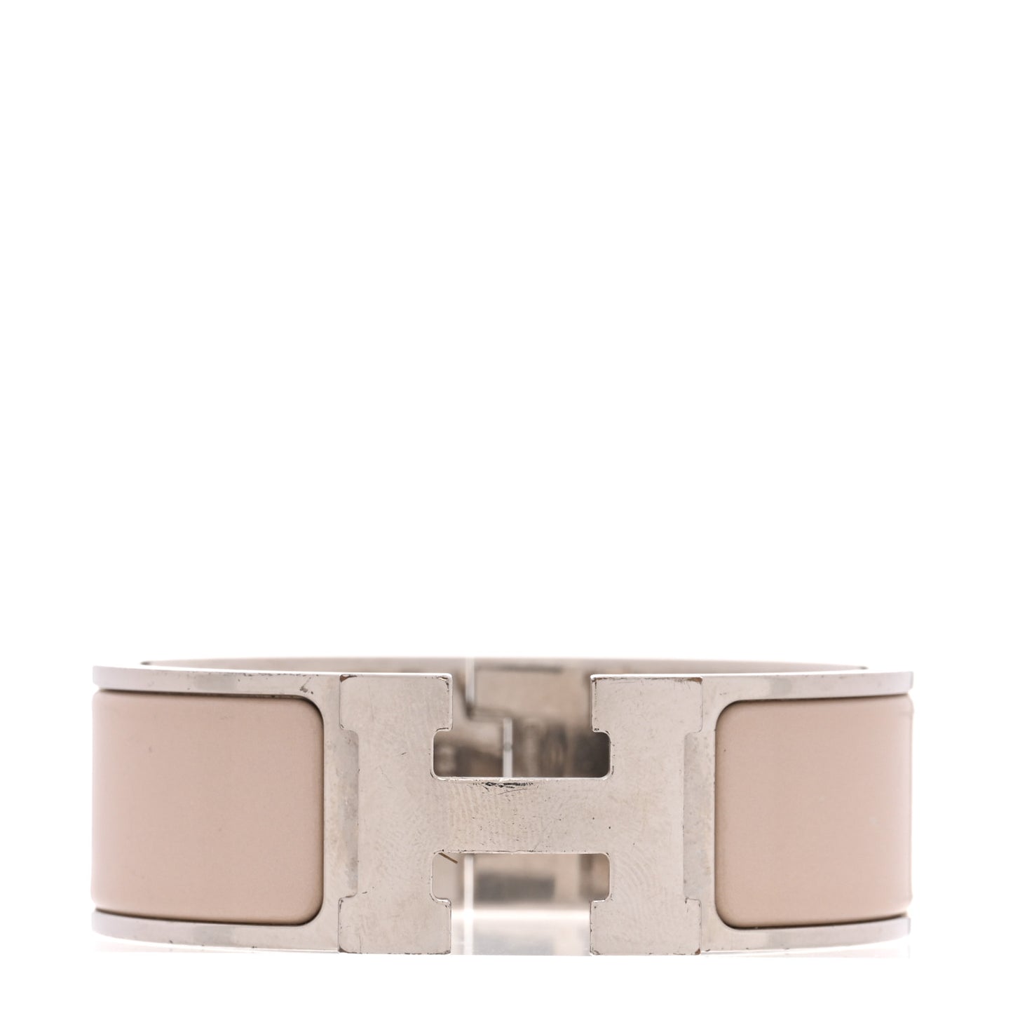 Enamel Wide Clic Clac H Bracelet PM Blanc Percale