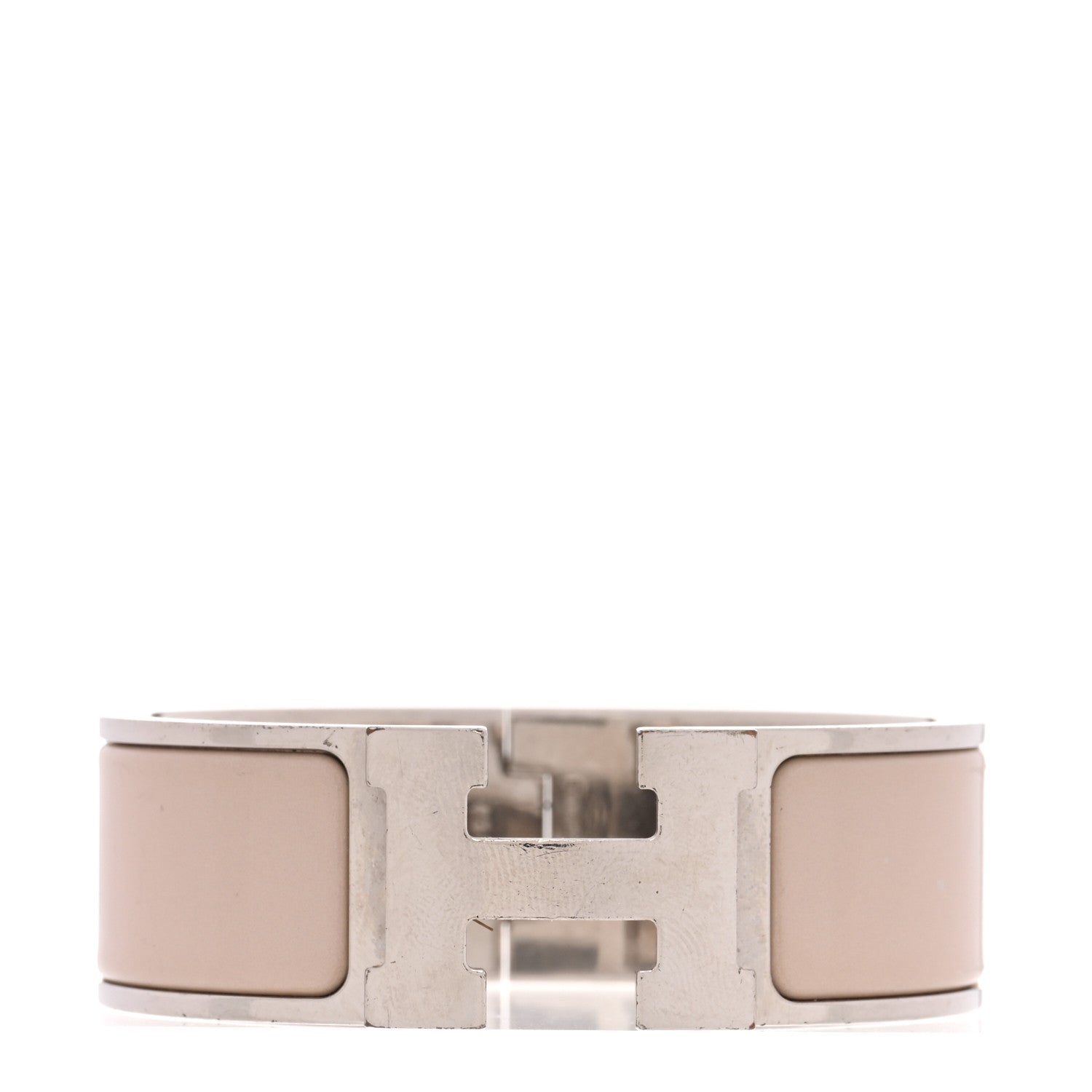Hermes Enamel Wide Clic Clac H Bracelet PM Blanc Percale 1 of 4
