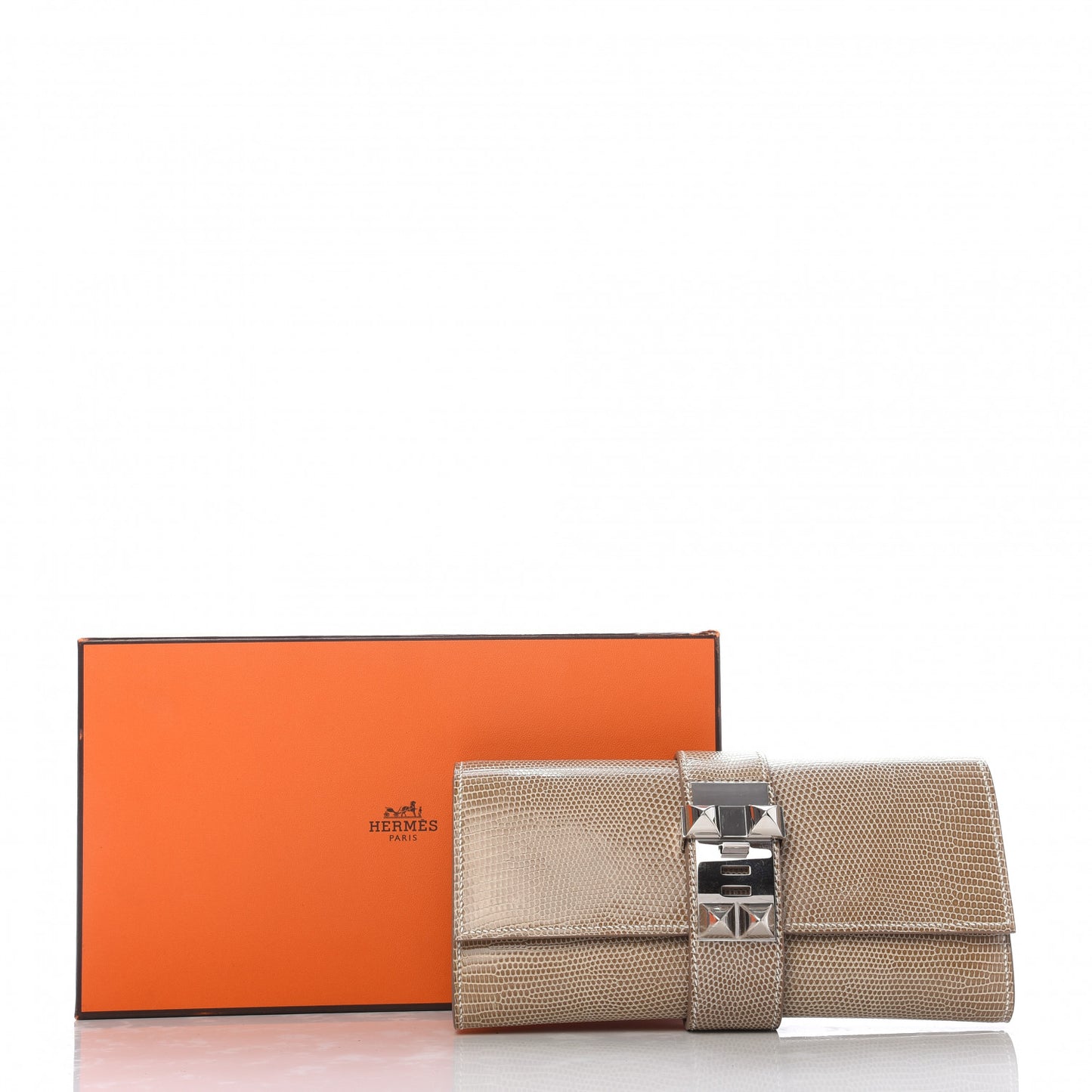 Lizard Medor Clutch 23 Ficelle