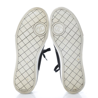 Chanel Canvas Lace Up Cap Toe Sneakers 40 Navy 6 of 12