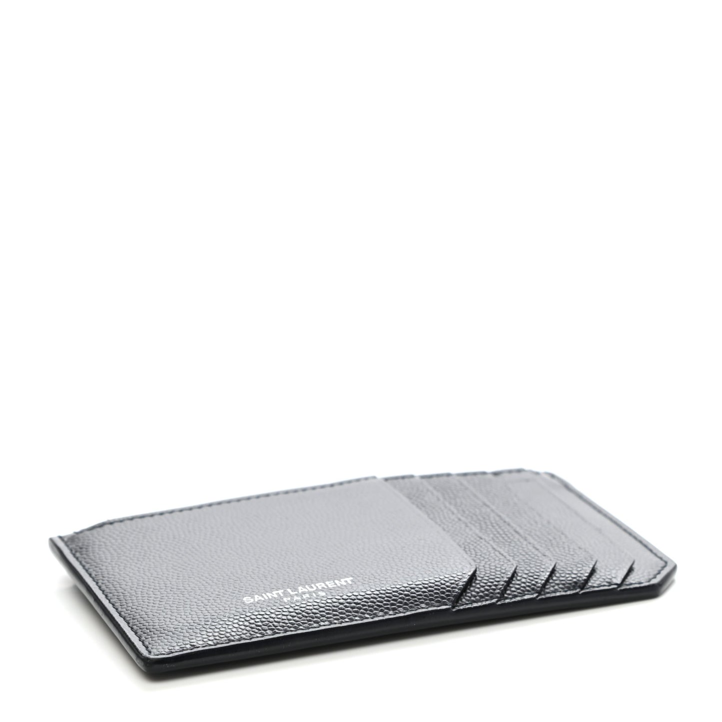 Grained Calfskin 5 Fragments Zip Pouch Card Holder Navy