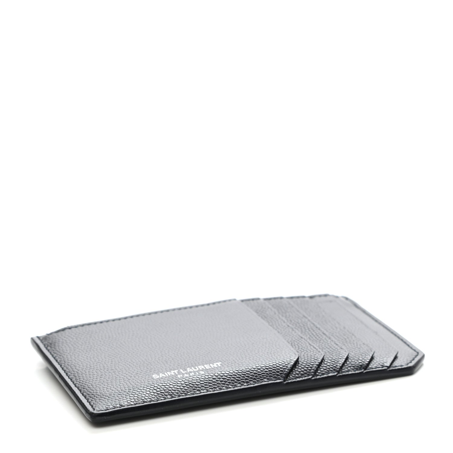 Saint Laurent Grained Calfskin 5 Fragments Zip Pouch Card Holder Navy 4 of 6