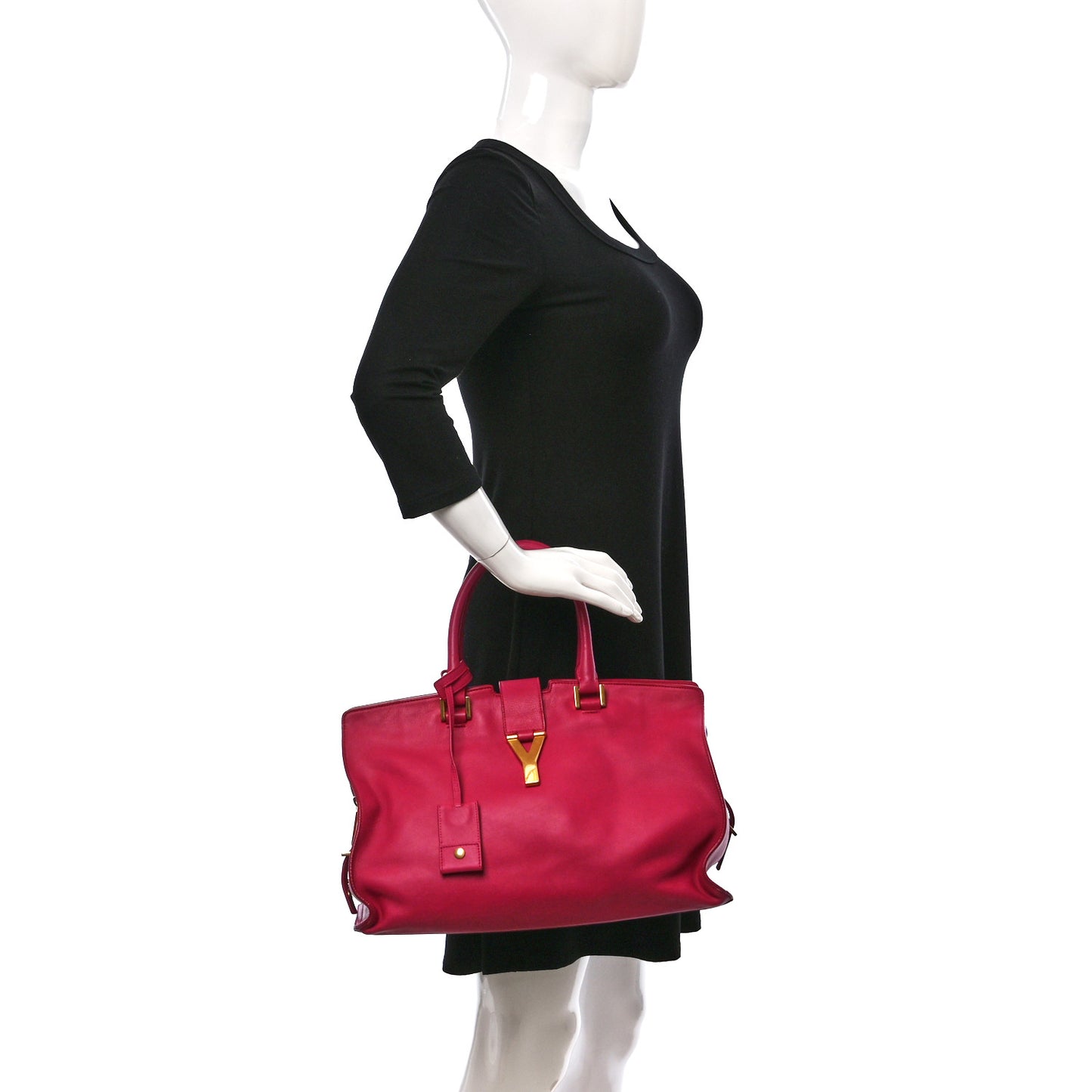 Calfskin Medium Classic Y Cabas Fuchsia