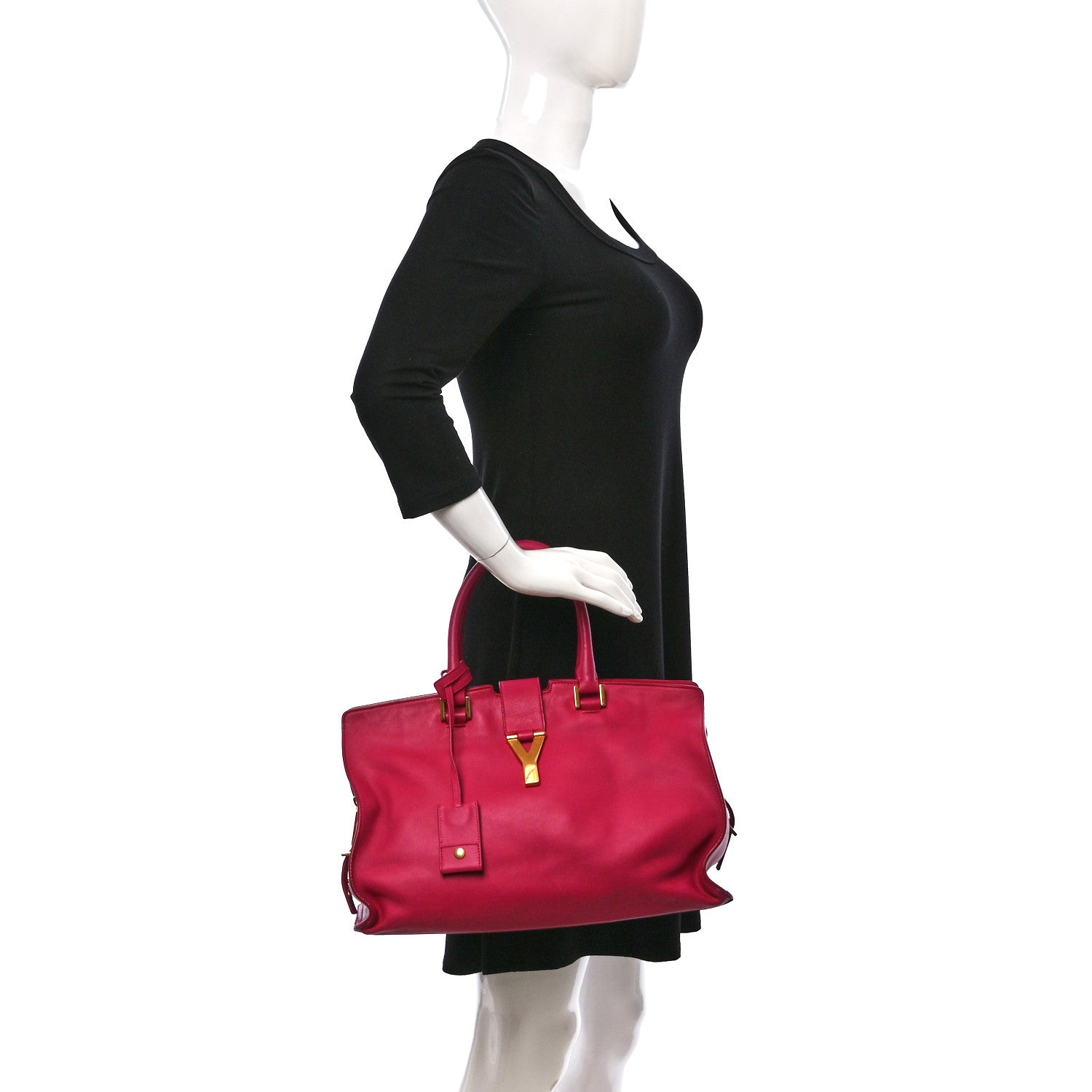 Saint Laurent Calfskin Medium Classic Y Cabas Fuchsia 2 of 14