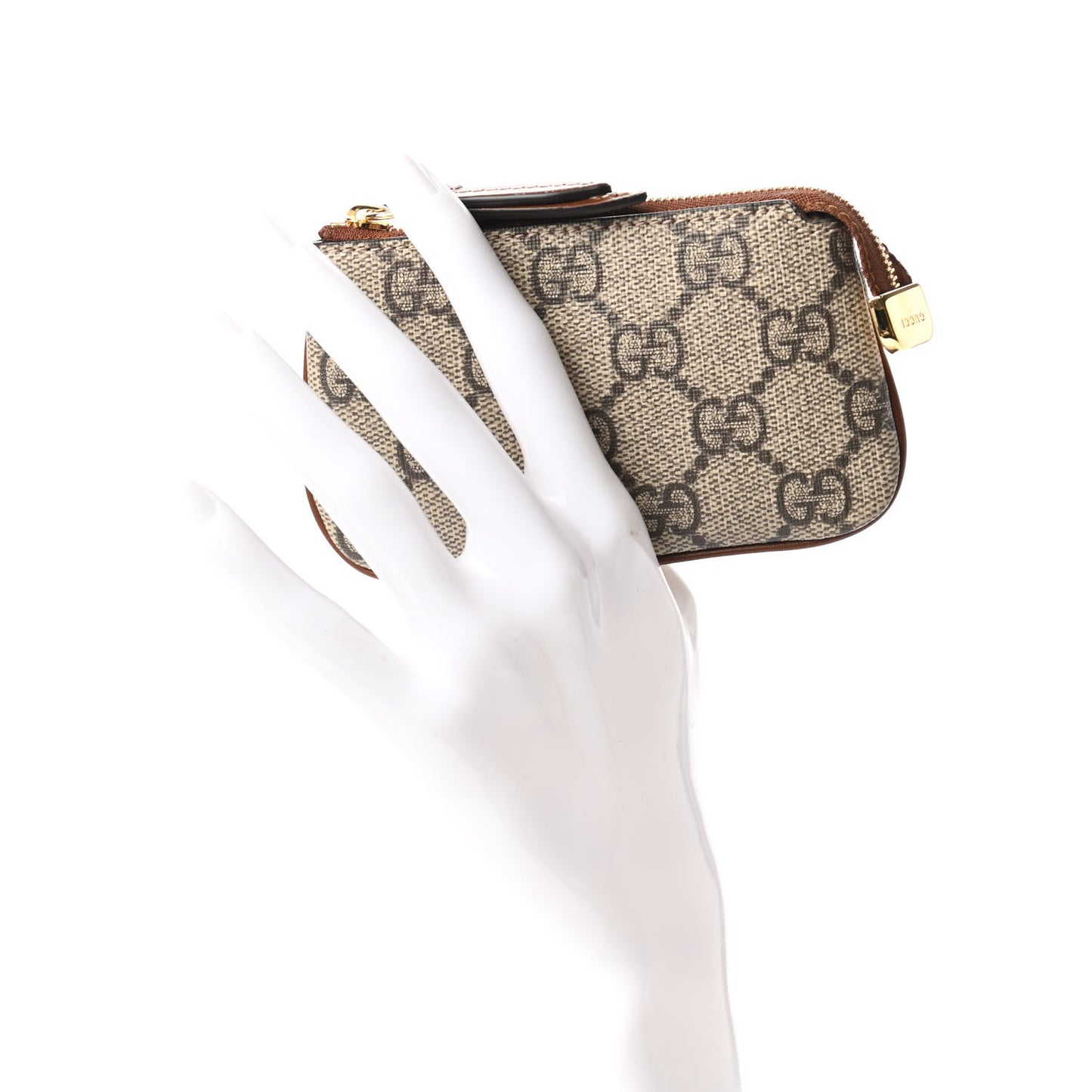 GG Supreme Monogram Key Case Brown