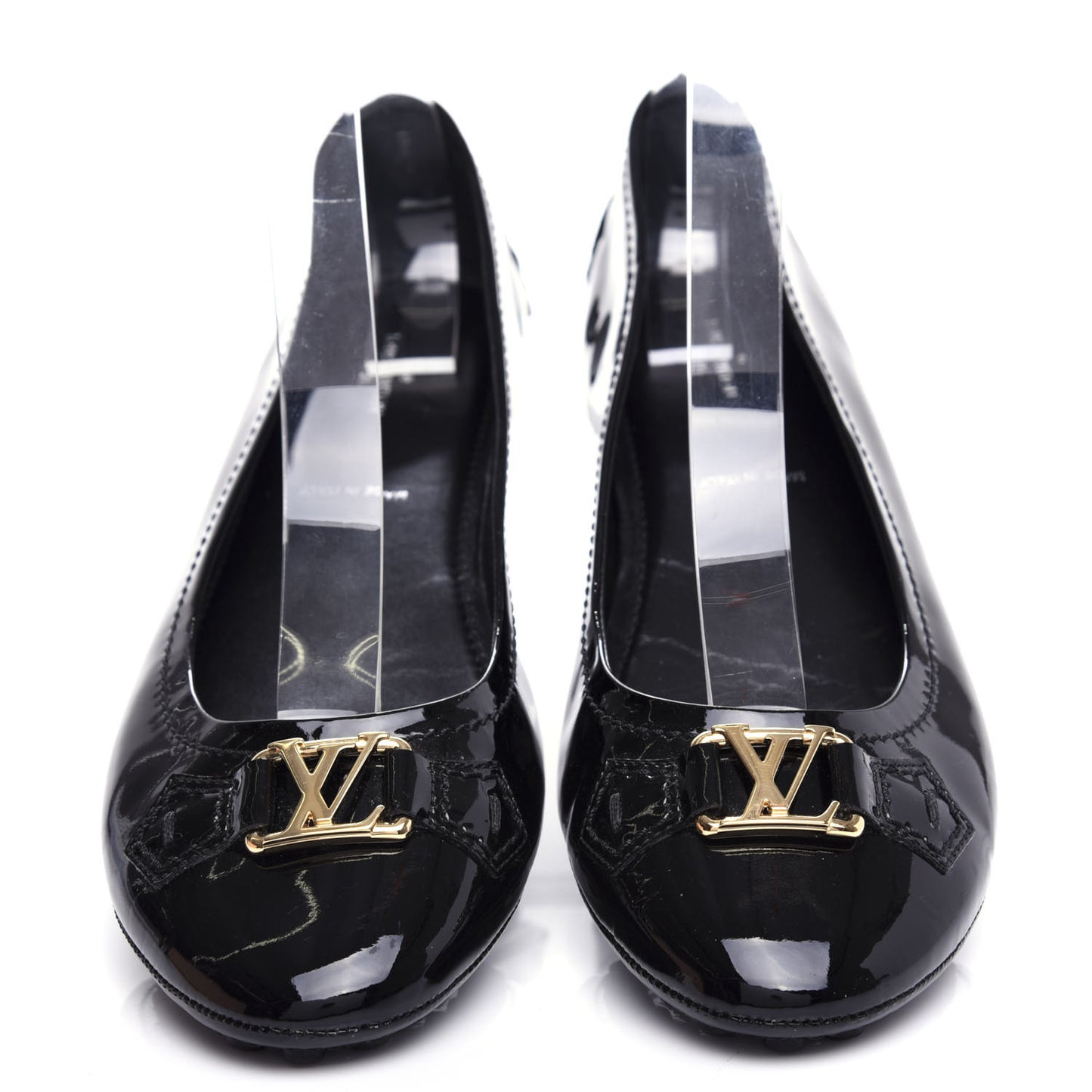 Patent Calfskin Oxford Ballerina Flats 40.5 Black