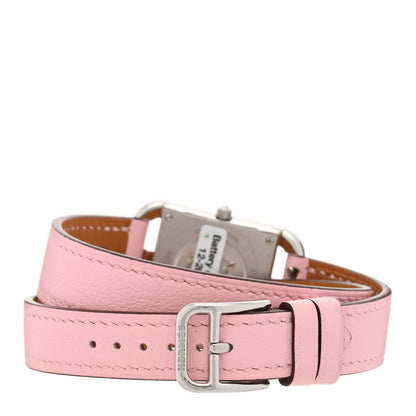 Hermes Stainless Steel Swift Diamond Pink Sapphire Mother of Pearl 23mm Cape Cod Double Tour Quartz Watch Rose Sakura 3 of 5