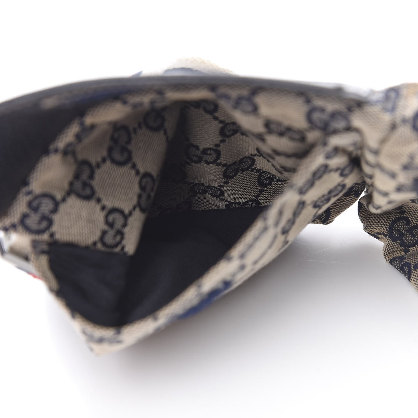 GG Monogram Web Double Pocket Belt Bag Navy