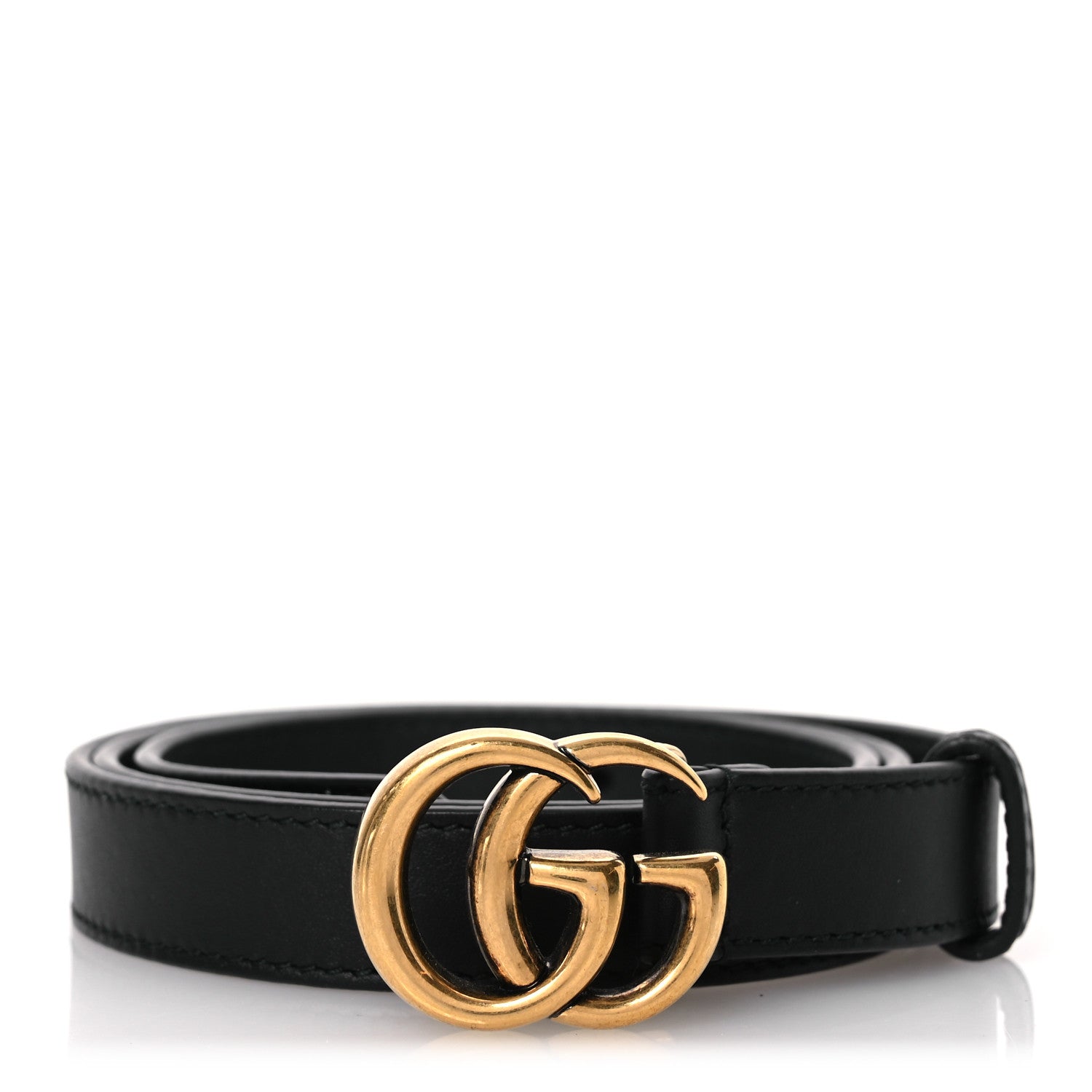Gucci Calfskin Double G 20mm Belt 80 32 Black 1 of 5