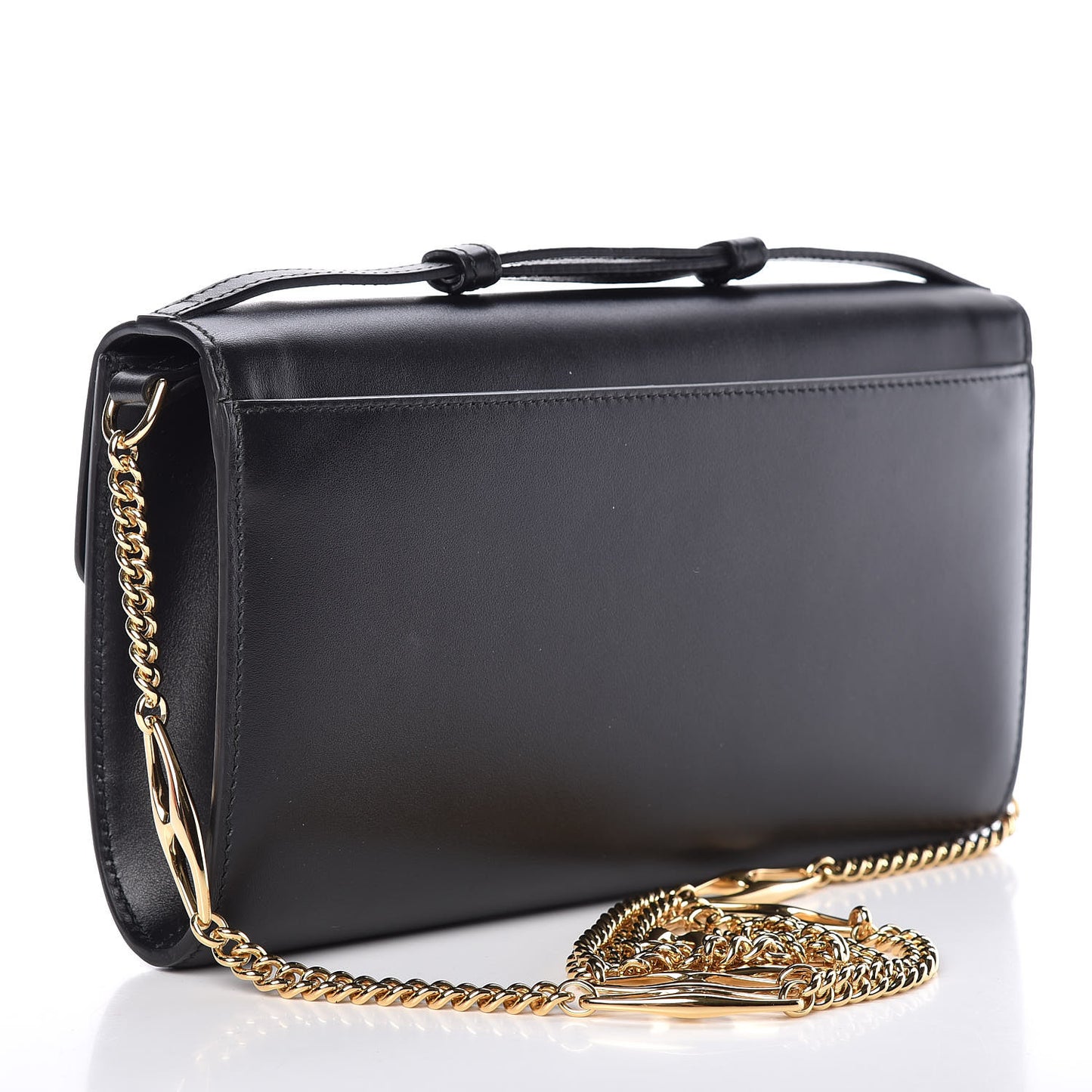 Smooth Calfskin Small Zumi Top Handle Shoulder Bag Black
