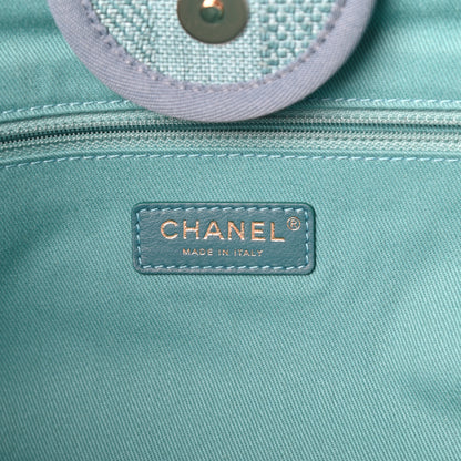 Chanel Mixed Fibers Striped Medium Deauville Tote Blue 7 of 11