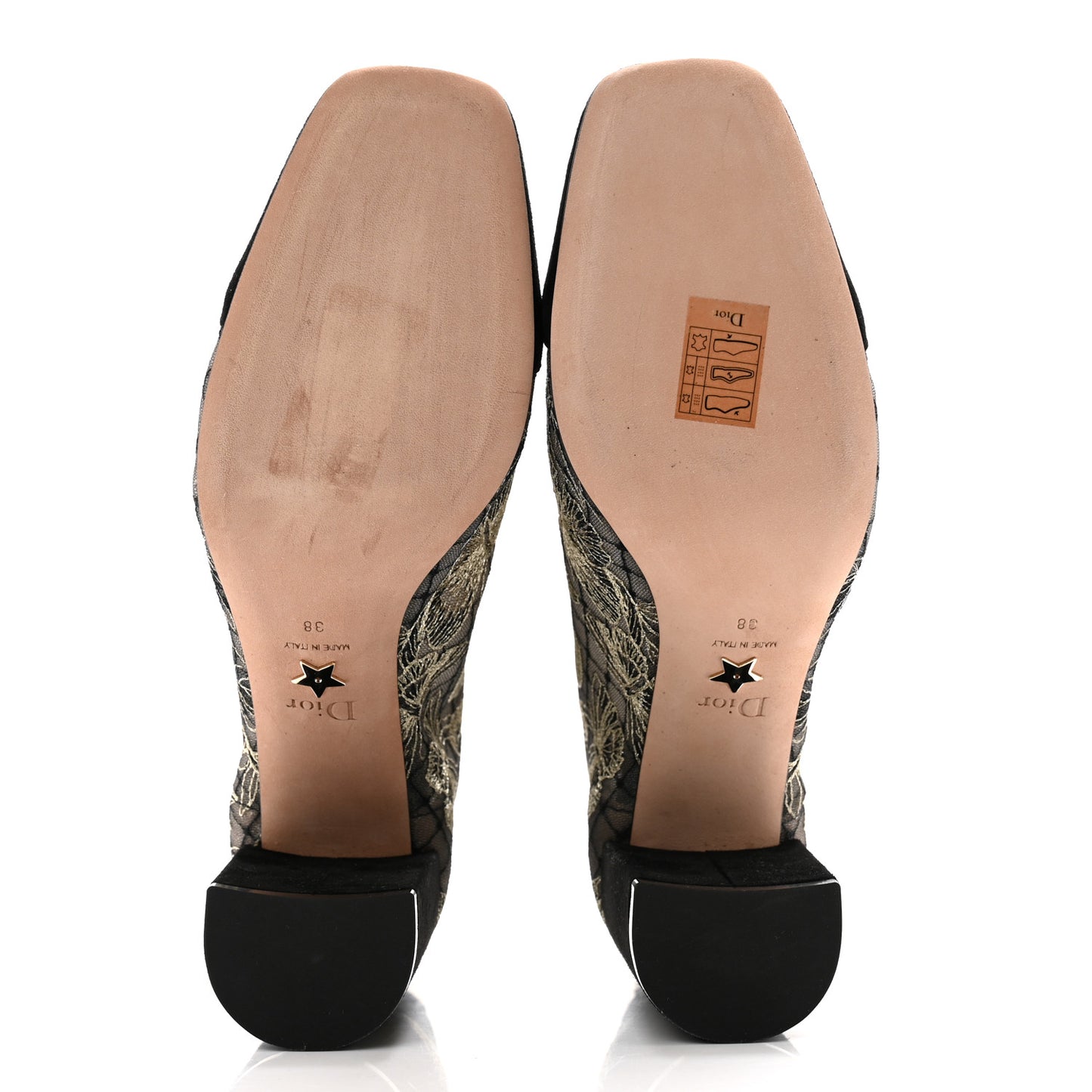 Suede Lurex Butterfly Embroidered Naughtily-D Heeled Ankle Boots 38 Black Gold