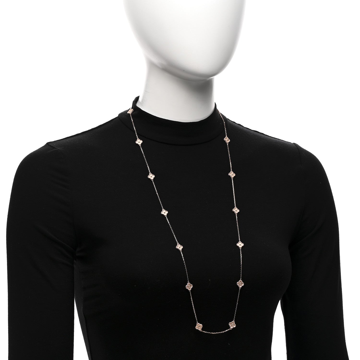 Van Cleef & Arpels 18K Rose Gold 16 Motifs Sweet Alhambra Necklace 2 of 7