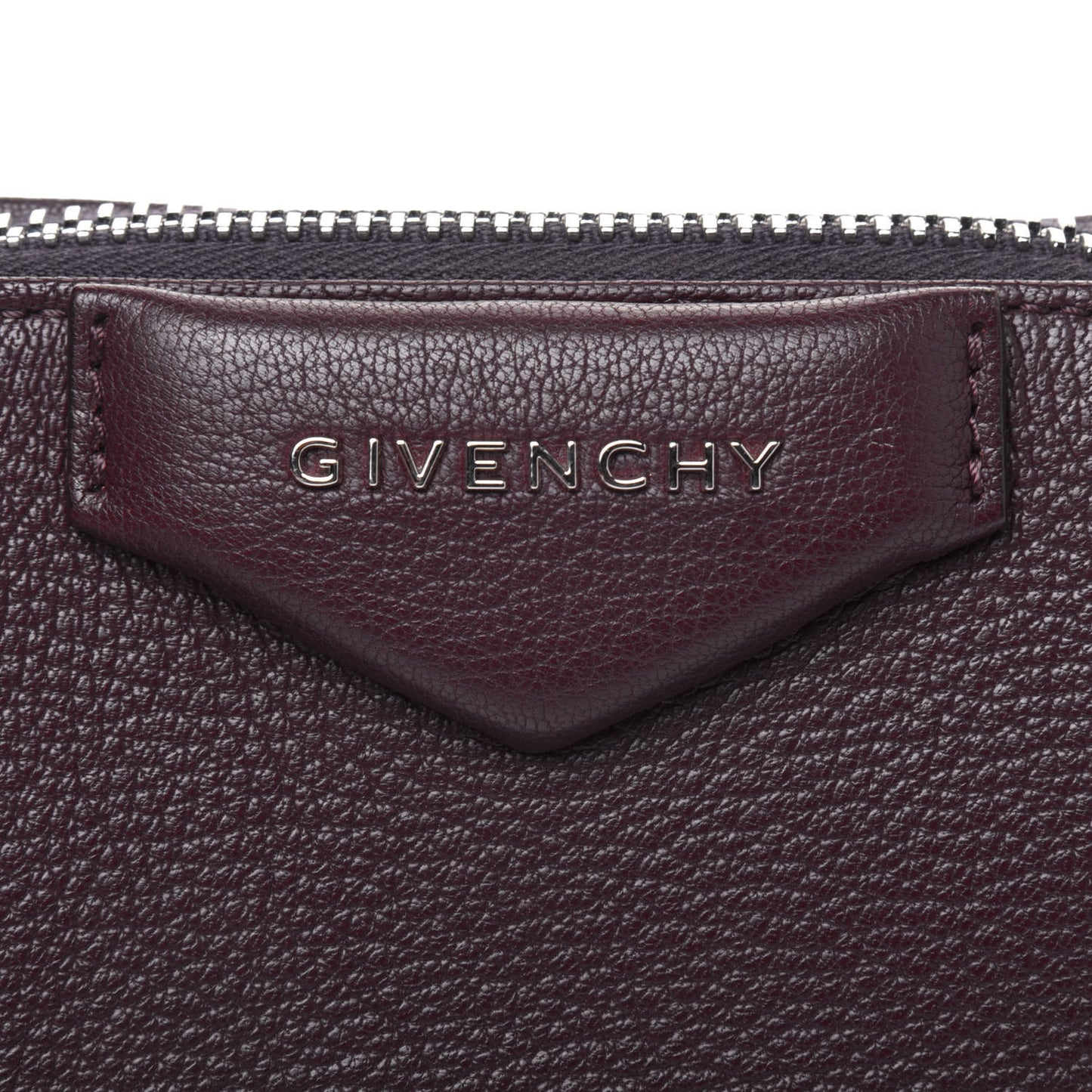 Sugar Goatskin Small Antigona Beauty Wristlet Oxblood