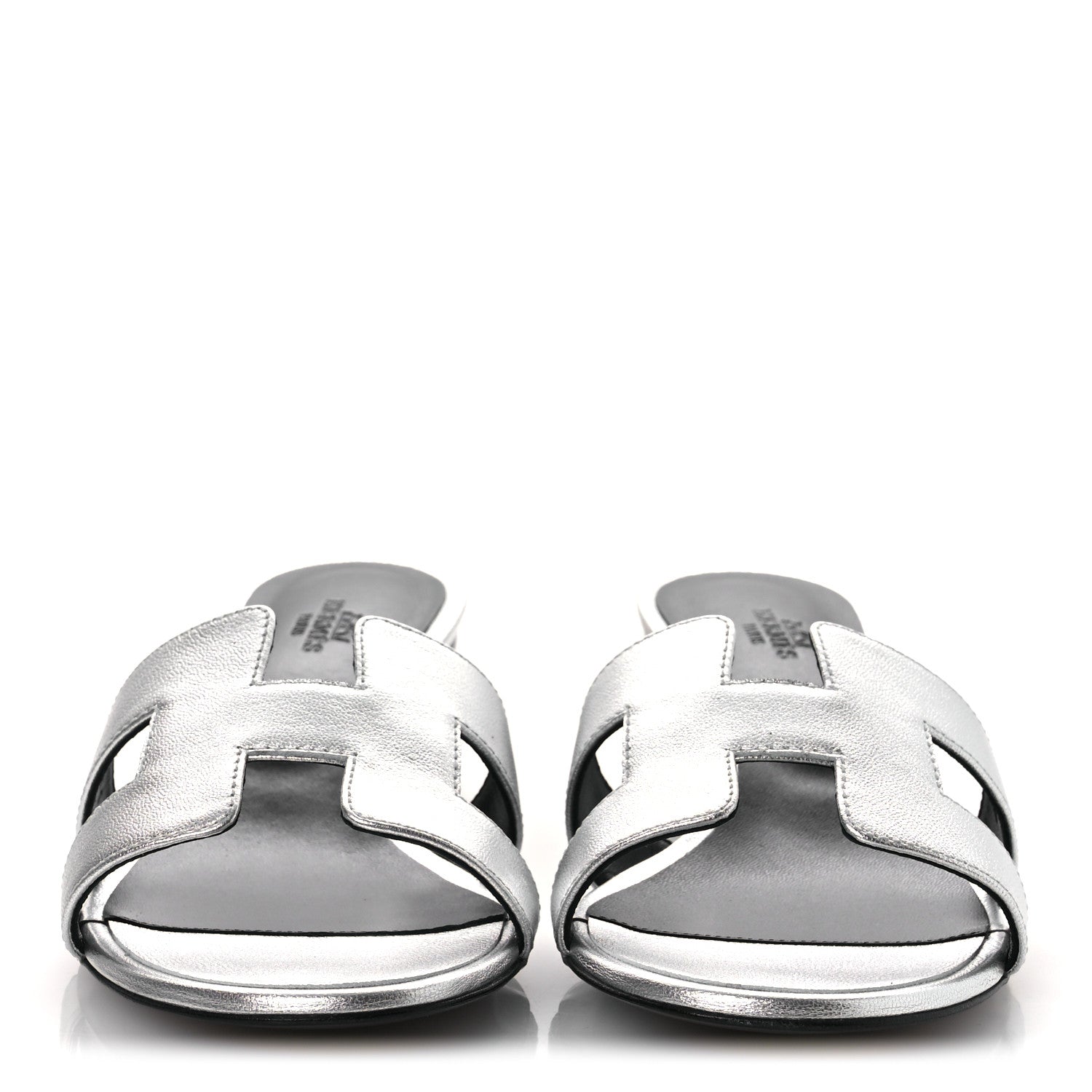 Hermes Metallic Nappa Oasis Sandals 41 Argent 3 of 11