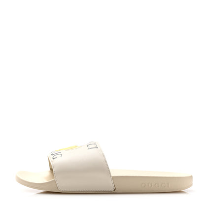 Gucci X BNF Nappa Pantoufle Bananya Womens Pool Slide Sandals 40 Mystic White 1 of 10
