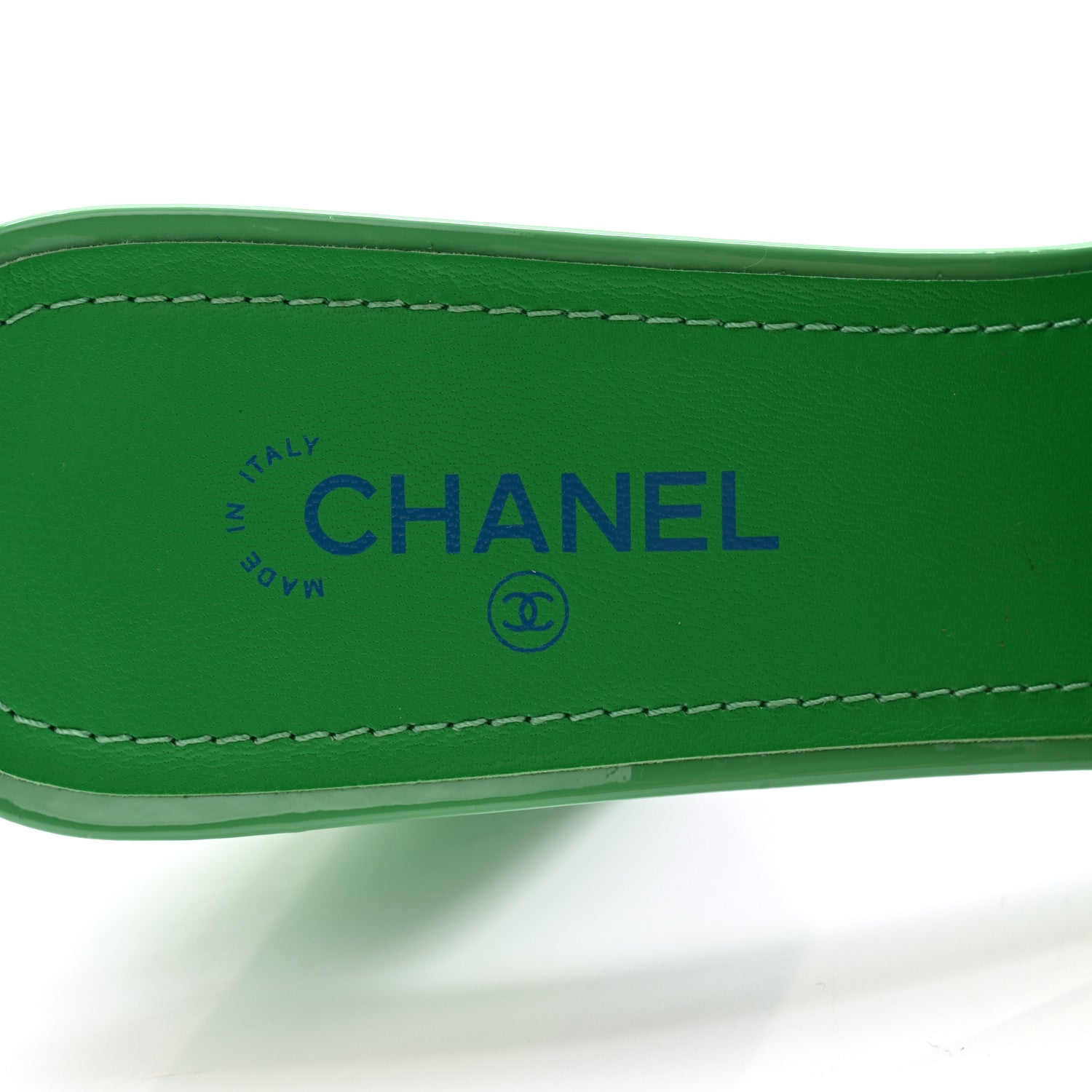 Chanel Patent CC Mules 37 Green Turquoise 6 of 9