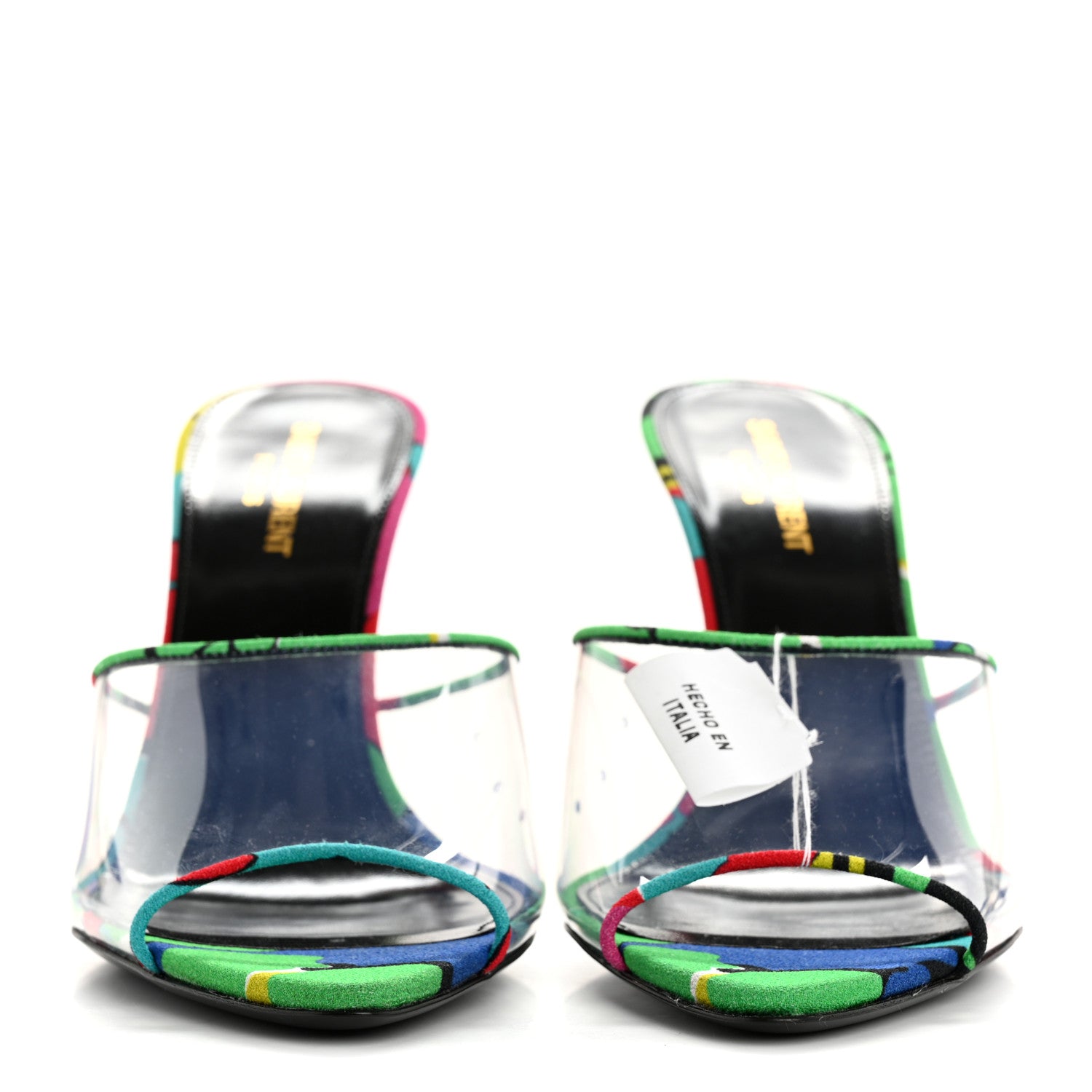 Saint Laurent Transparent Ibiza Flower Gippy 95 Mule Sandals 40 Multicolor 3 of 9