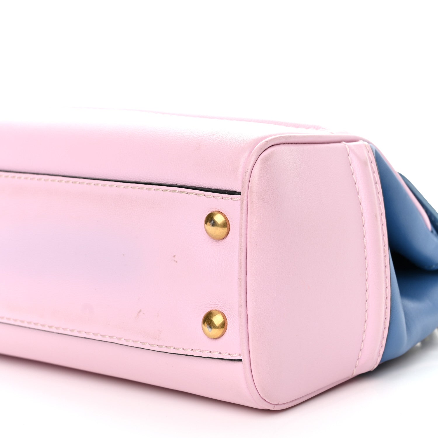 Versace Calfskin Medium Palazzo Empire Bag Blue Pink Yellow 9 of 17