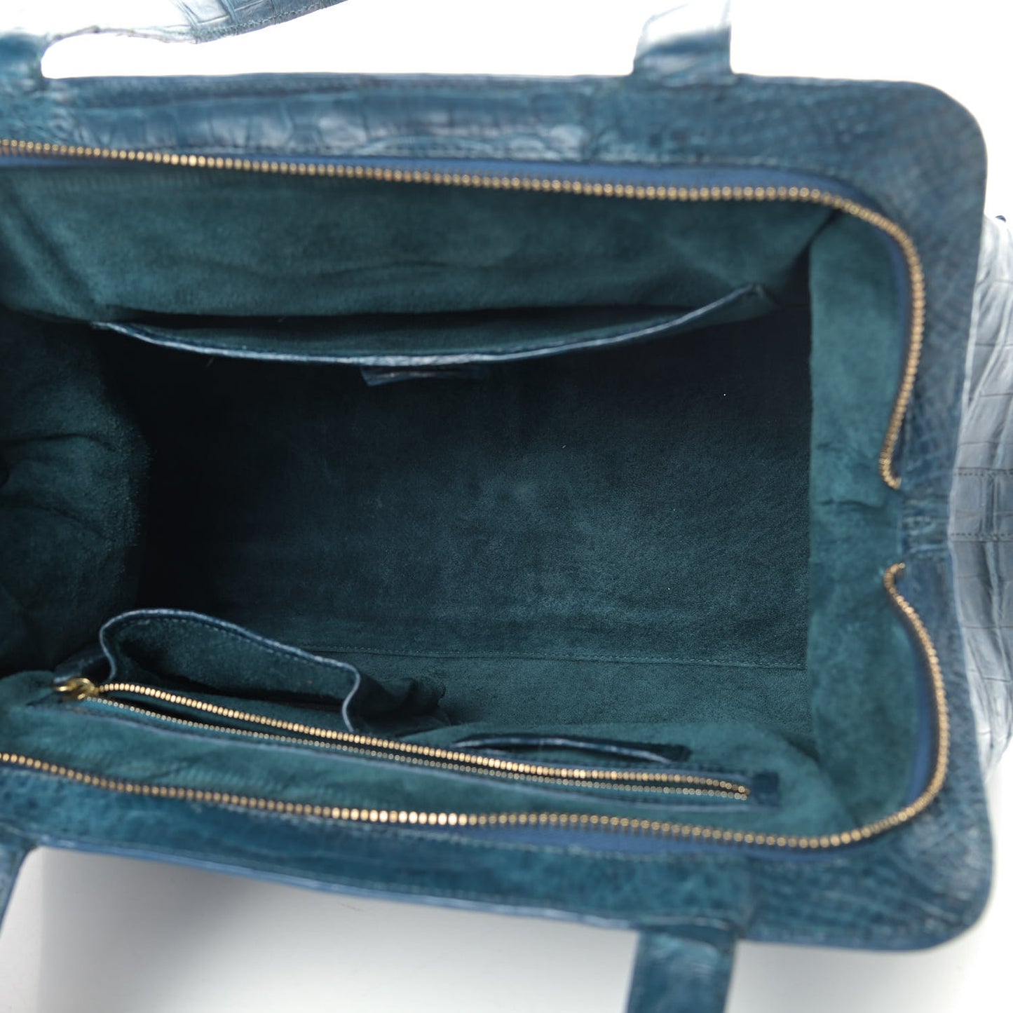 Crocodile Woven Satchel Blue